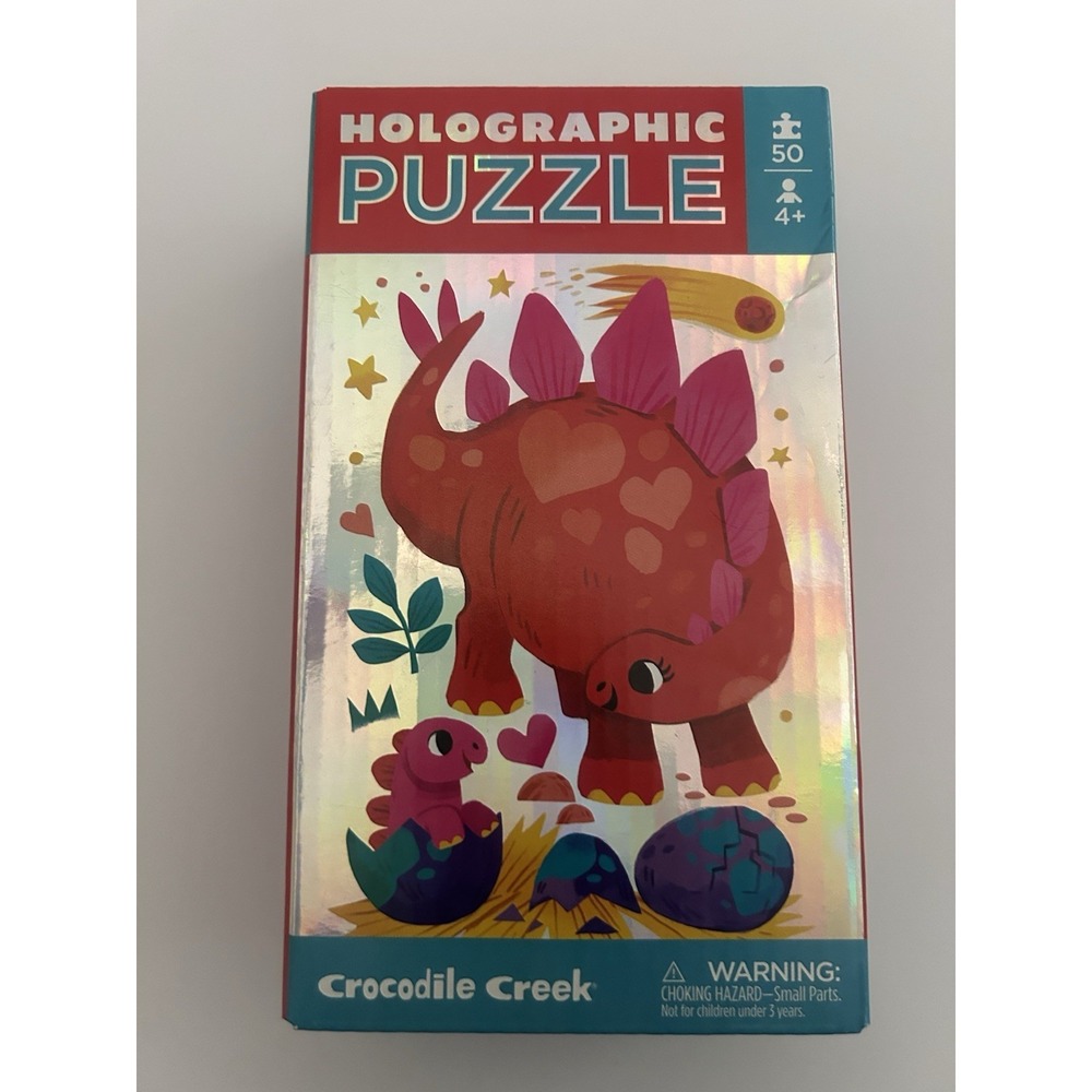 Pack Crocodile Creek "DINOSAURS"‎ 50-piece Holographic Puzzles, New, Sealed!